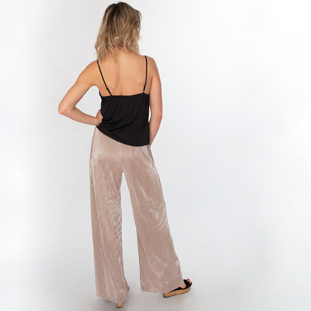 Pleated Satin Wide Leg Pant - Image 7