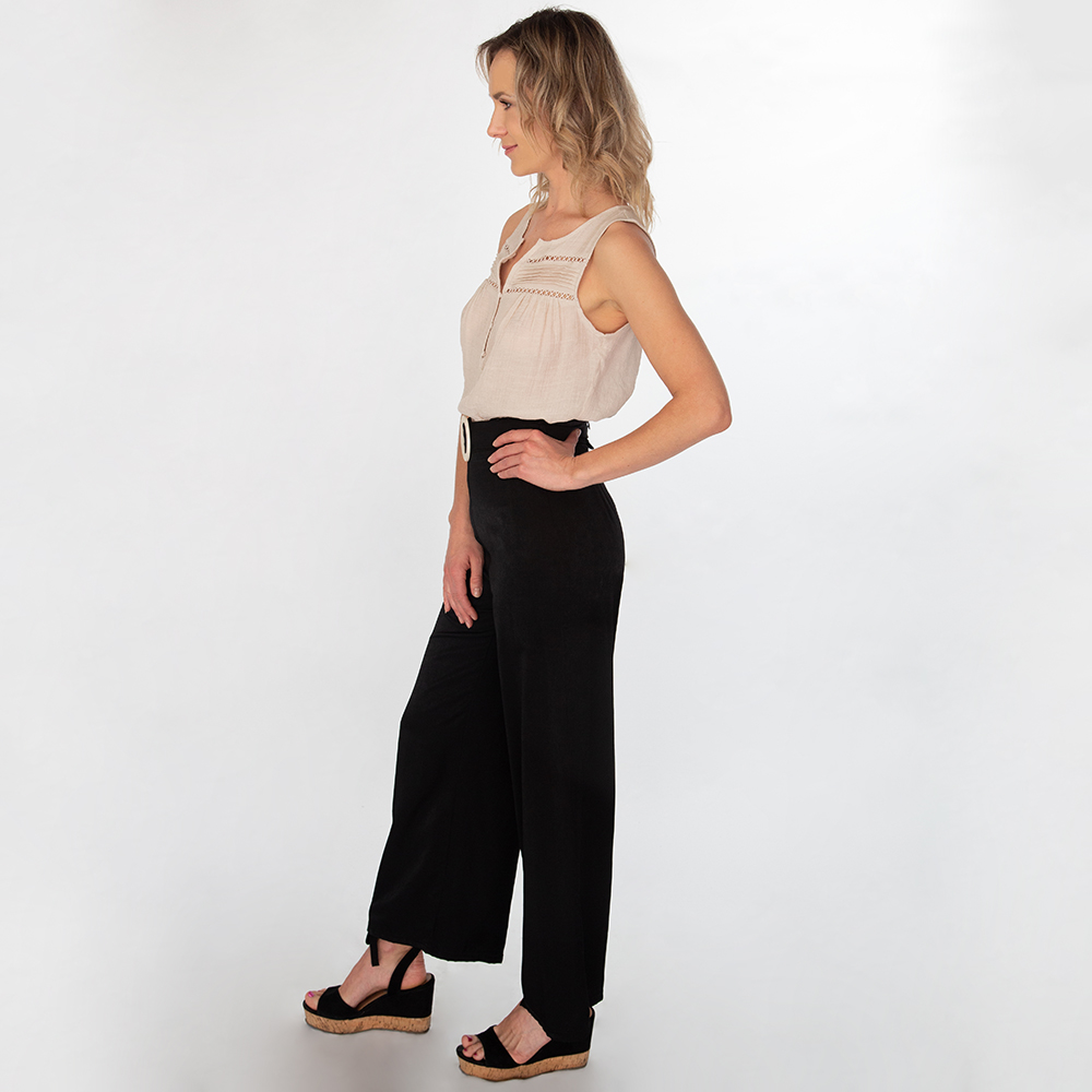 Wide Leg Belted Trousers - Image 3